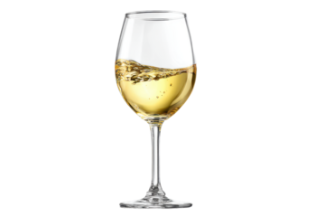 Elegant white wine glass Isolated on white background