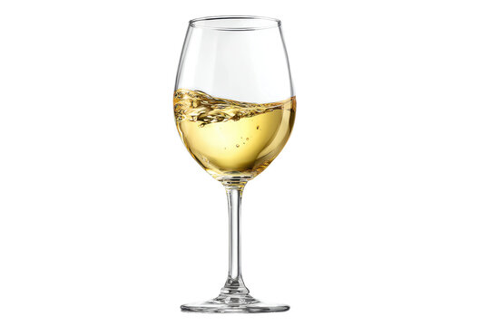 Elegant white wine glass Isolated on white background