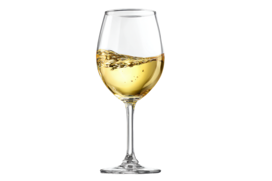 Elegant white wine glass Isolated on white background - Powered by Adobe
