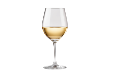 Elegant white wine glass Isolated on white background