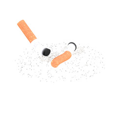 cigarette and ashtray