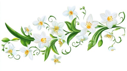 Snowdrops isolated on white, spring flowers.