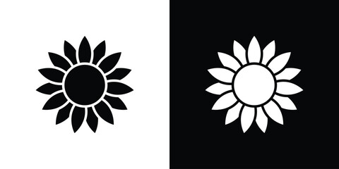 Sunflower icon glyphs vectors. Web flat pack.