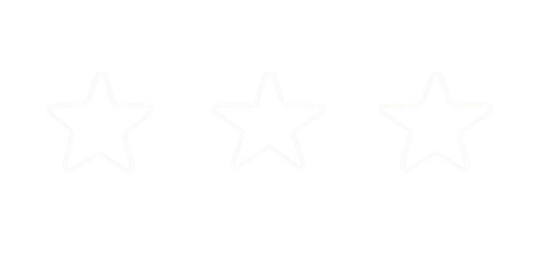 Three outlined stars illustration on transparent png background