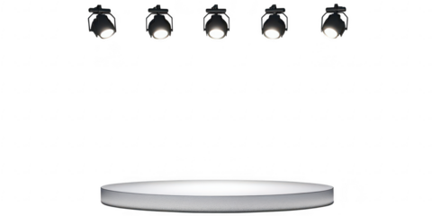 Stage with lights and platform on transparent png background