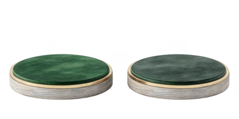 Two green display stands isolated on transparent png background