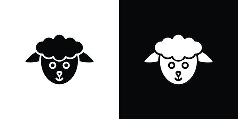 Sheep icon glyphs vectors. Web flat pack.