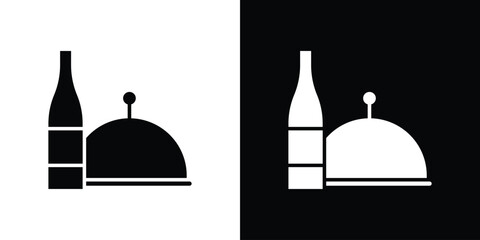Room service icon glyphs vectors. Web flat pack.