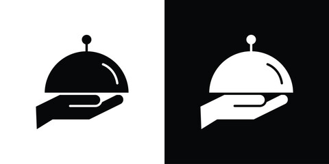 Restaurant Tray icon glyphs vectors. Web flat pack.