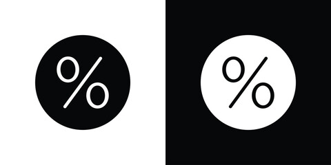 Percent icon glyphs vectors. Web flat pack.