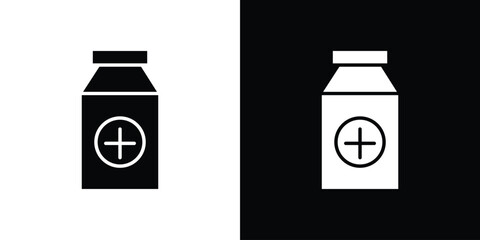 Medicine bottle icon glyphs vectors. Web flat pack.