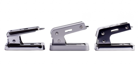 Silver Metal Hole Punchers on White Background png