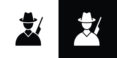 Hunter icon glyphs vectors. Web flat pack.