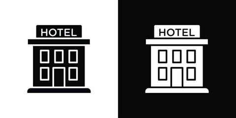 Obraz premium hotel icon glyphs vectors. Web flat pack.