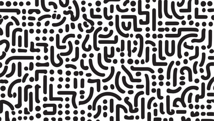 Abstract Black White Organic Shapes Pattern vector