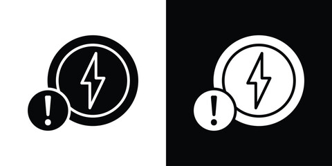Electric Problem icon glyphs vectors. Web flat pack.
