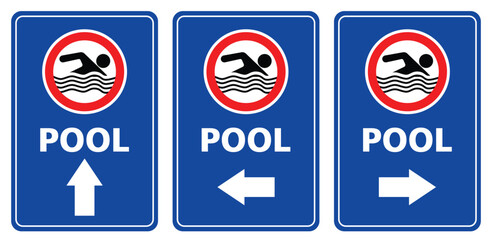 swimming pool location direction sign