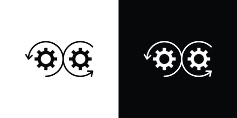 Devops icon glyphs vectors. Web flat pack.