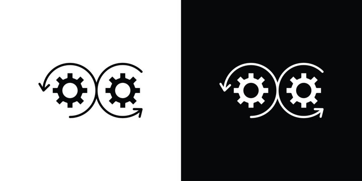 Devops icon glyphs vectors. Web flat pack.