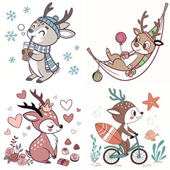 High-Quality reindeers Illustrations in Various Styles – SVG Bundle