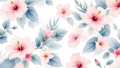 Abstract Floral Bloom with Watercolor Texture