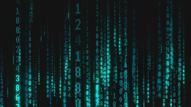 abstract binary code background, passkey and password protection, quantum computing and encryption. Futuristic Holographic Background for Cyber Security and Cyberspace. AI Processing Data Concept. 4K.