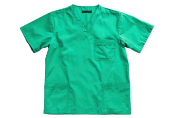 Isolated green scrubs uniform on white background