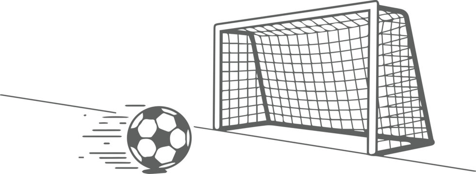soccer ball kicking towards goal clip art preview