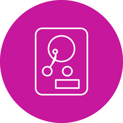 Hard Drive Vector Pink Circle  Icon Design