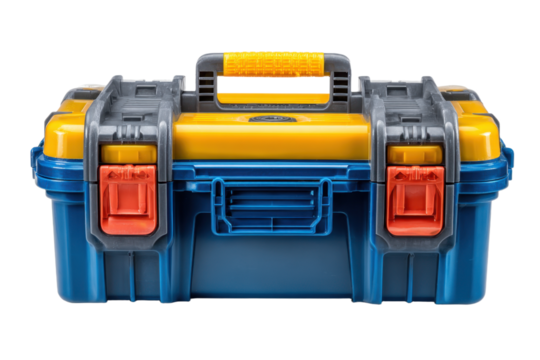 New toolbox or plastic case isolated on white transparent