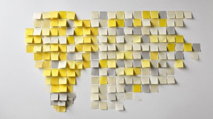 Abstract map composed of colored sticky notes