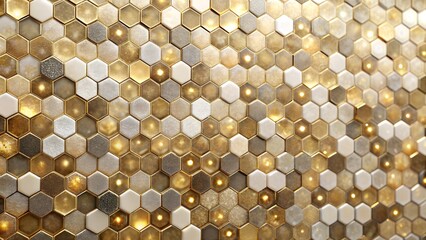 Luxurious Honeycomb Pattern with Golden Accents and Elegant Textures for Modern Design