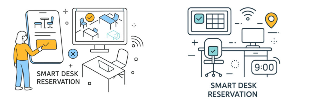 Smart desk reservation system showcasing technology for workspace management and efficiency