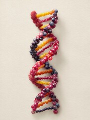 Stylized Fruit DNA Strand Design Made From Various Berries and Citrus on a Neutral Background