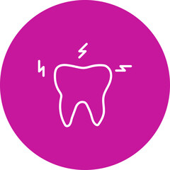 Toothache Vector Pink Circle Icon Design