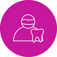 Dentist Vector Pink Circle Icon Design