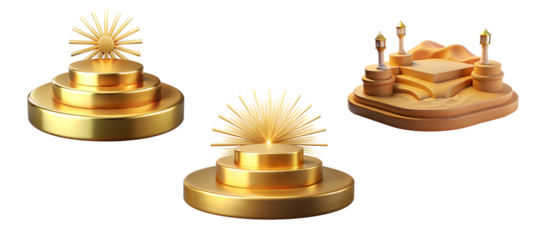 Gold wedding podium design set