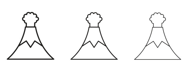Volcano icon for Website or Apps Elements, Logo. Pixel vector graphics