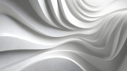 Fototapeta premium White striped background, 3d wavy stripes abstract background white gray pattern. Abstract 3d white wave modern minimal backgrund