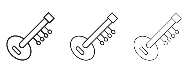 Sitar icon for Website or Apps Elements, Logo. Pixel vector graphics