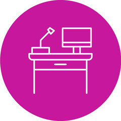 Workspace Vector Pink Circle Icon Design