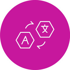 Translate Vector Pink Circle Icon Design