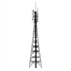 5G tower sends data.