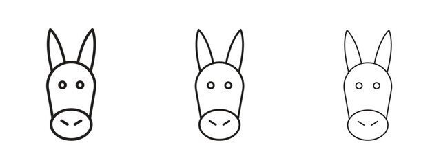 Donkey icon for Website or Apps Elements, Logo. Pixel vector graphics