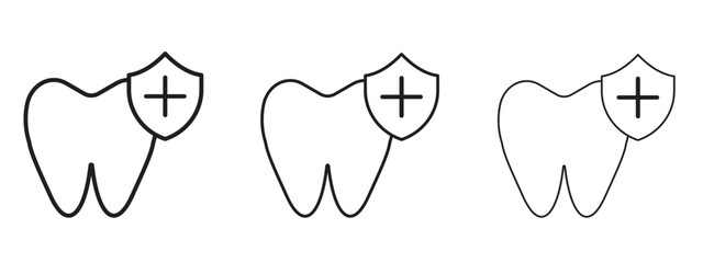 Dental insurance icon for Website or Apps Elements, Logo. Pixel vector graphics