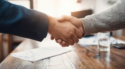 The handshake symbolizing commitment and collaboration in a professional business setting.