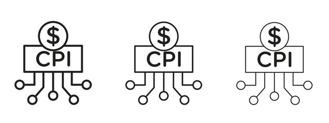 Consumer prices index icon for Website or Apps Elements, Logo. Pixel vector graphics