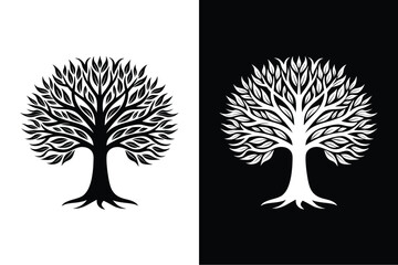 Baobab tree icon isolated vector icon illustration on white background.