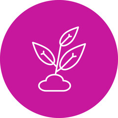 Planting Tree  Vector Pink Circle Icon Design