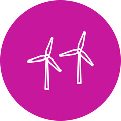 Windmill  Vector Pink Circle Icon Design